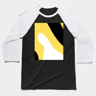 Boho abstract black and white yellow pastel swirl pattern Baseball T-Shirt